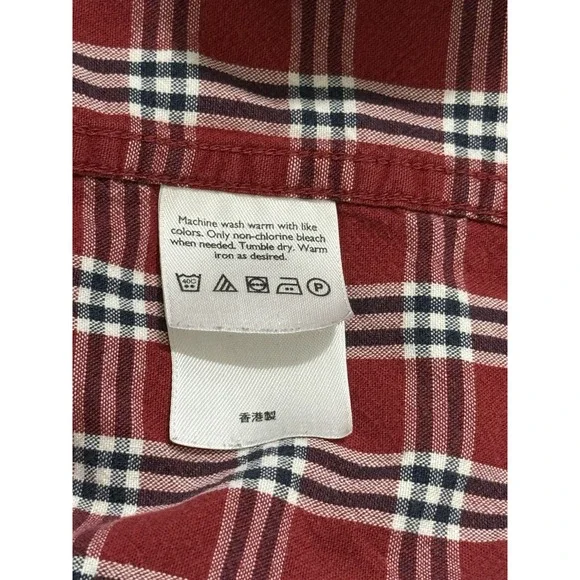 Eddie Bauer Flannel Shirt Mens Size XL Tall 100% Cotton Long Sleeve Red Plaid - Picture 9 of 16